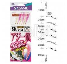 Гачки SASAME S-624 Sabiki Aji Pink Feather 