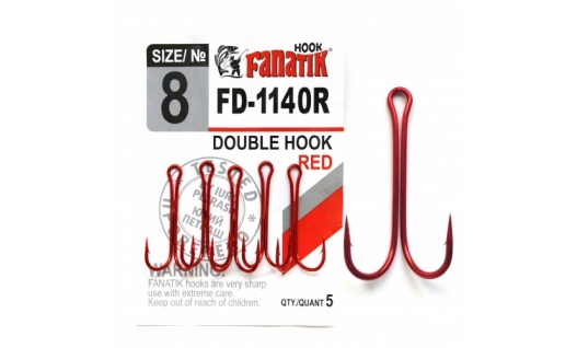 Крючки Fanatik FD-1140 RED Двійник