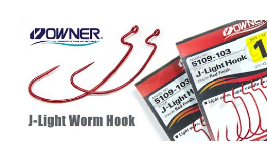 Крючки офсетные Owner 5109  J-LIGHT WORM HOOK