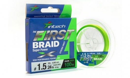 Шнур плетений Intech First Braid X-4 Green 100m